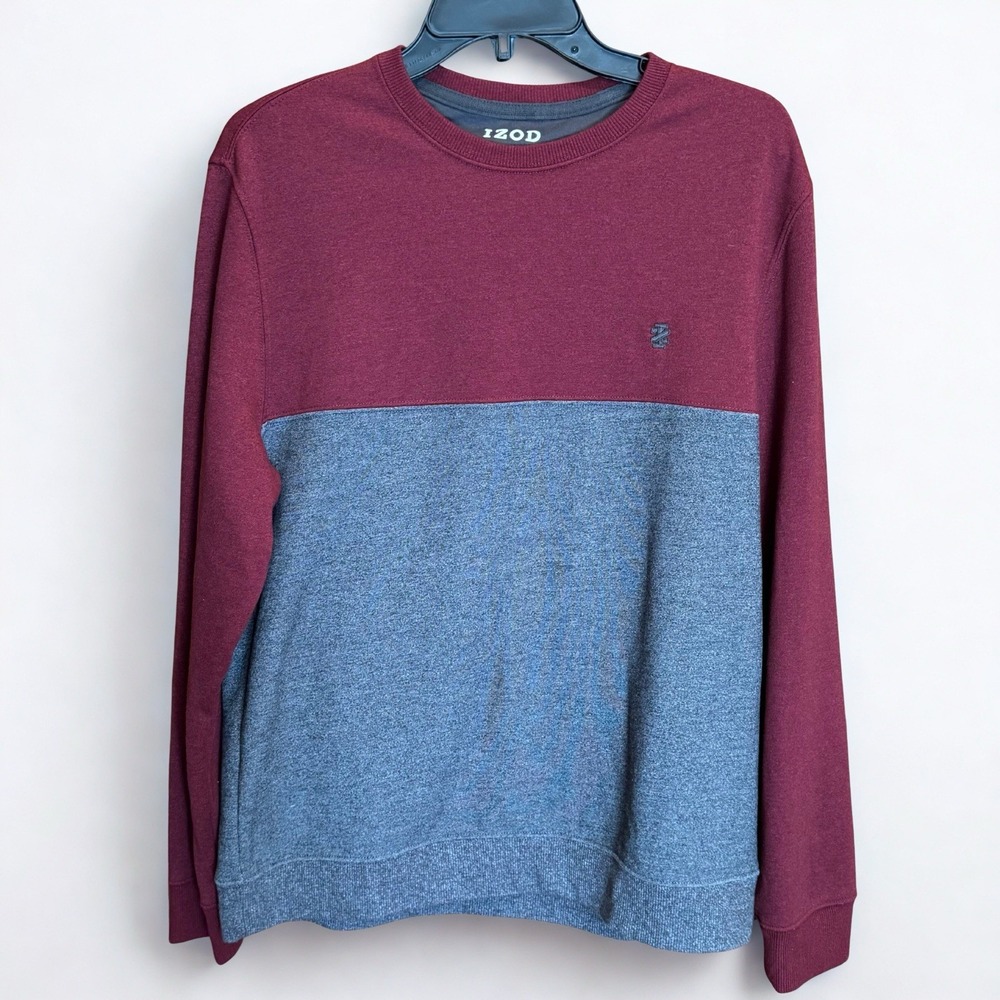 Izod Advantage Performance Stretch Pullover Shirt Preppy Golf Fall Crew Neck M